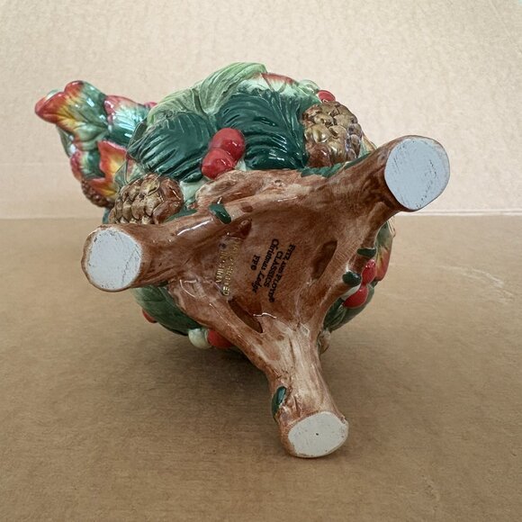 Fitz & Floyd Christmas Lodge Holly Pinecone Sugar Creamer - Picture 16 of 16